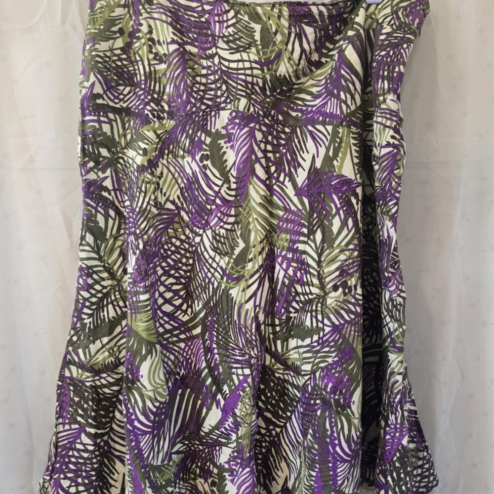 Linen Tropical Midi Skirt - Picture 4 of 4